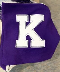 Purple Wool Varsity Lettermans Blanket