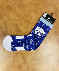 K-State socks with 80s Designs on them