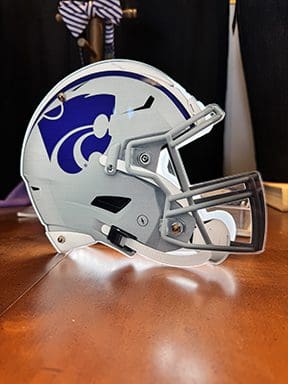 KSU LED desk sign of a KSU football helmet