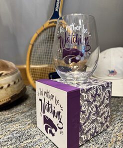 A wine glass Displaying the text