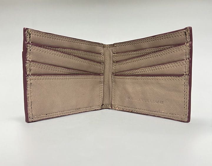 inside of leather wallet